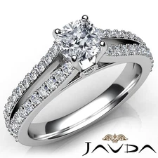 Double Prong Split Shank Cushion Diamond Engagement Ring GIA F-VS1 Gold 1.25 Ctw