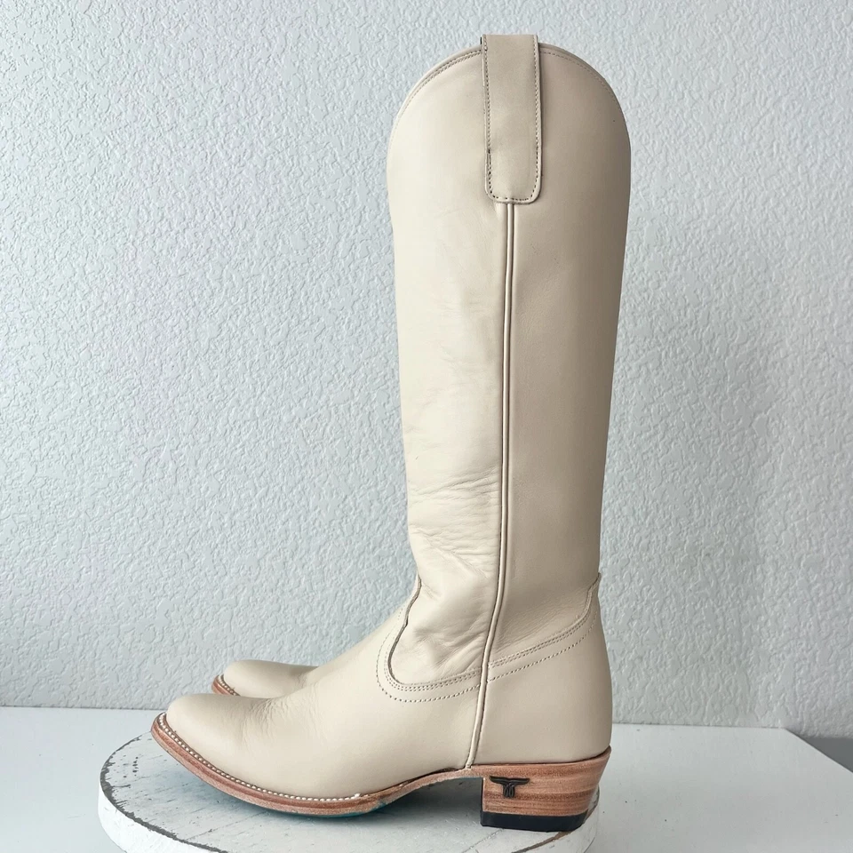 Botas de vaquero Lane PLAIN JANE 8 marfil pálido vaquera occidental media pantorrilla altas Foto 4 de 4