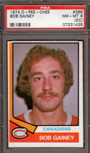 1974 O-Pee-Chee #388 Bob Gainey HOF RC PSA 8 OC