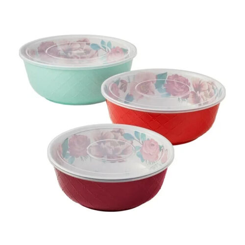 Pioneer Donna Foresta Festiva Servizio Ciotola Melamina Con Coperchi Set 6pz Goffrato Nuovo - Foto 2 di 17