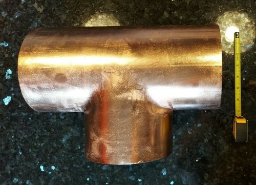 6x6x6 In. Copper Tee Pipe Fitting WROT CxCxC NIBCO 611R 6x6x6 Copper Tee