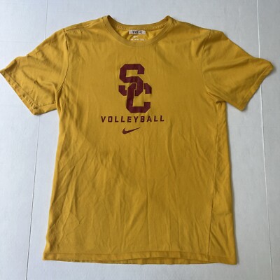 Vintage USC Trojans Volleyball Team Issued Nike Tee Shirt Medium NCAA Yellow