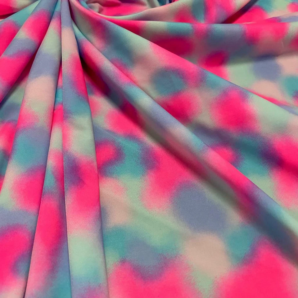 Spandex Fabric 4-Way Stretch / Tie Dye Abstract Print By The Yard for Swimwear - Image 2 of 4