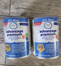 2 Signature Care Infant Formula, Milk-Based Powder with Iron 34oz Exp Oct 6 2025