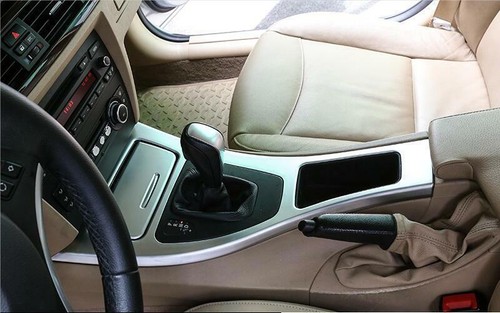 For BMW 3-Series E90 2005-2011 2012 Silver Console Gear Shift Frame Cover Trim - Picture 7 of 11
