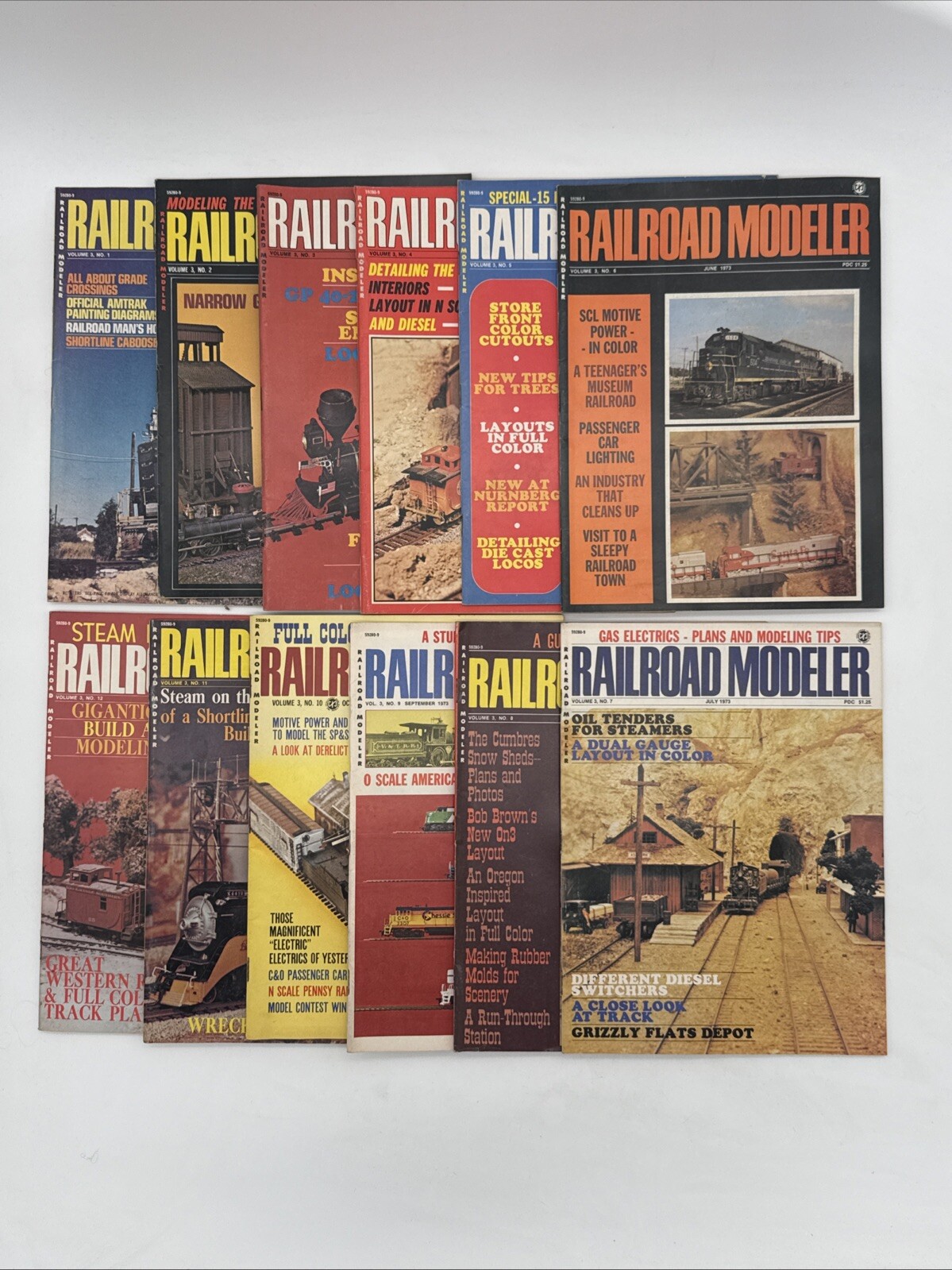 Vintage Railroad Modeler 1973 Full Year 12 Issues Complete!