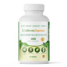 California Essentials Magnesium Glycinate 400 - 60 Tablets - Free Shipping
