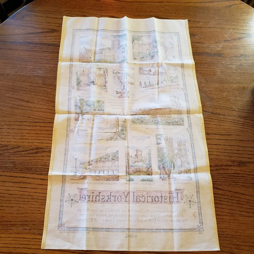 VTG Tea Towel Yorkshire England Historical 30" x 18" New with Orig Price Tag - Picture 8 of 12