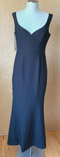 BLACK HALO EVE Classic black maxi dress gown size 8 EUC 