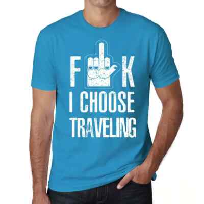 ULTRABASIC Herren T-Shirt F**k Je Choisis De Voyager F**k I Choose Traveling