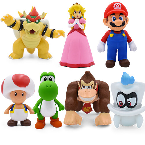 Super Mario Bros Bowser Princess Peach Model PVC Figure Toys Cake Topper Gifts - Picture 1 of 15