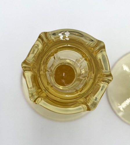 2 Vintage (1930s) Fostoria Baroque Topaz 5.75" Candlestick Holders - MINT - Picture 5 of 8