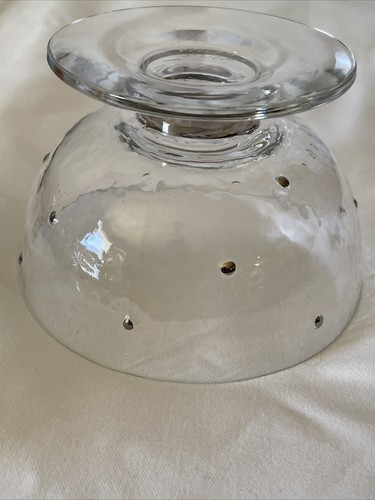 Stephen Smyers Morroco Silver Footed Bowl Hammered Glass Hand Blown Dots - Picture 7 of 10
