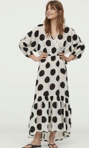 h&m polka dot midi dress