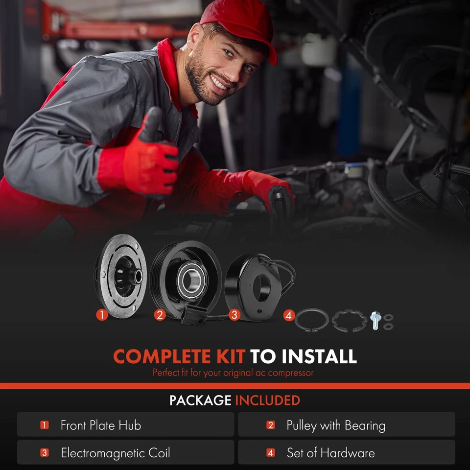 Kit de embrague compresor de aire acondicionado con 6 ranuras para Cadillac STS 2005 2006-2011 V6 3,6 L Foto 2 de 4