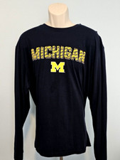 University Of Michigan Black Long Sleeve XXL Men's Tee Shirt Campus Heritage