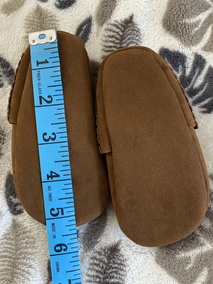Mocasín de gamuza marrón sin marca para cuna de bebé zapatos para niños pequeños talla L para niños o niñas Foto 4 de 4