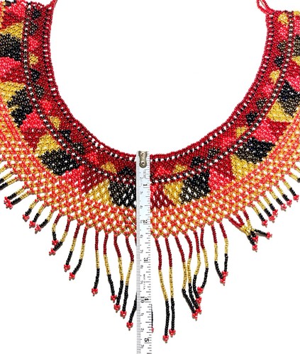 Beaded Woman's Necklace Jewelry Multicolored Beadwork Folk Art - Picture 5 of 5
