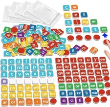 Phonics Magnetic Letter Tiles,Spelling Reading Games Manipulative Multi Color