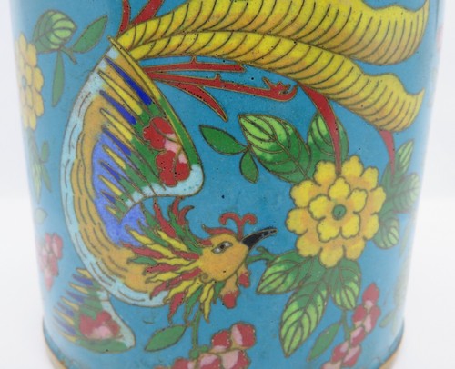 Chinese cloisonné on brass vintage Victorian oriental antique large box - Picture 9 of 19