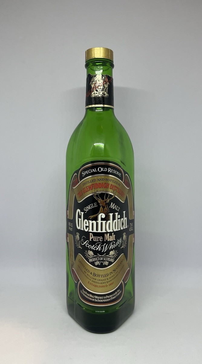 Empty Glenfiddich Vintage Special Reserve Single Malt Scotch