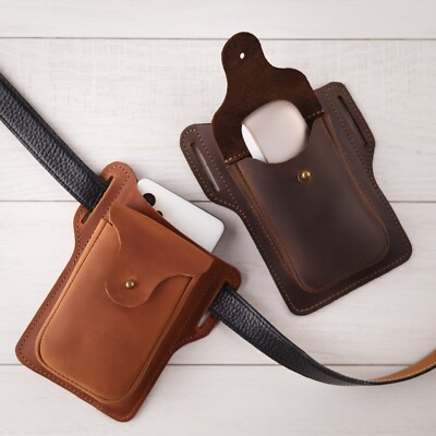 Leather EDC Everyday Carry Pouch Phone Belt Holster Case Men Hip Case Organizer
