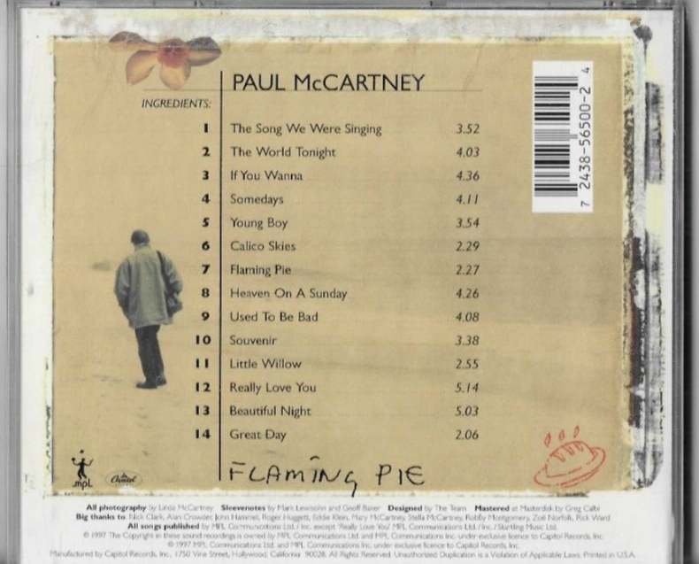 FLAMING PIE by Paul McCartney Original 1977 CD Release on EMI 14