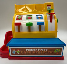 2015 Fisher Price Cash Register W/ 6 Coins- WORKING DRAWER  BELL TESTED  WORKS