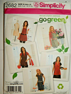 Bib Aprons Apron S-XL Sewing Pattern 2682 Simplicity Go Green Gardening Cooking