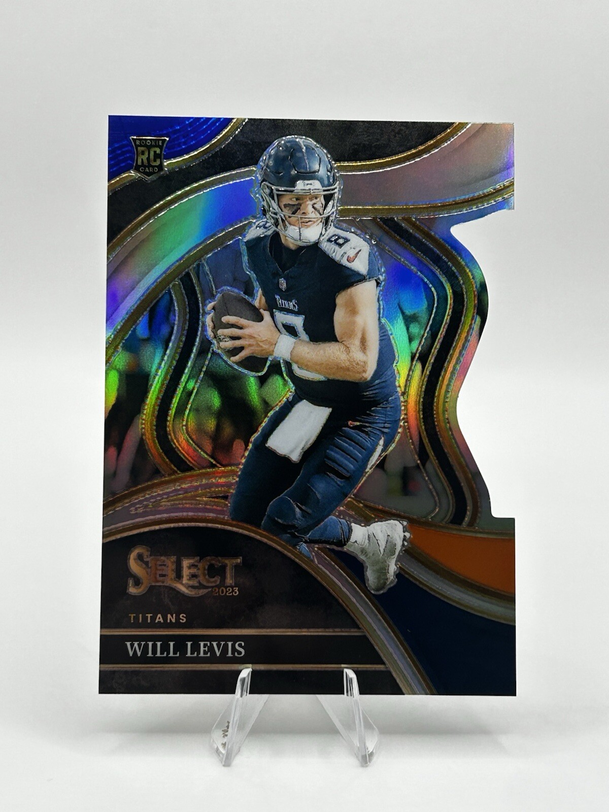 2023 Panini Select -Club Level Blue Orange Prizm Die Cut #206 Will Levis /35