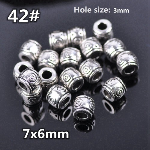50pcs Tibetan Silver Color Metal Alloy Loose Spacer Beads Lot For Jewelry Making - Bild 52 von 59