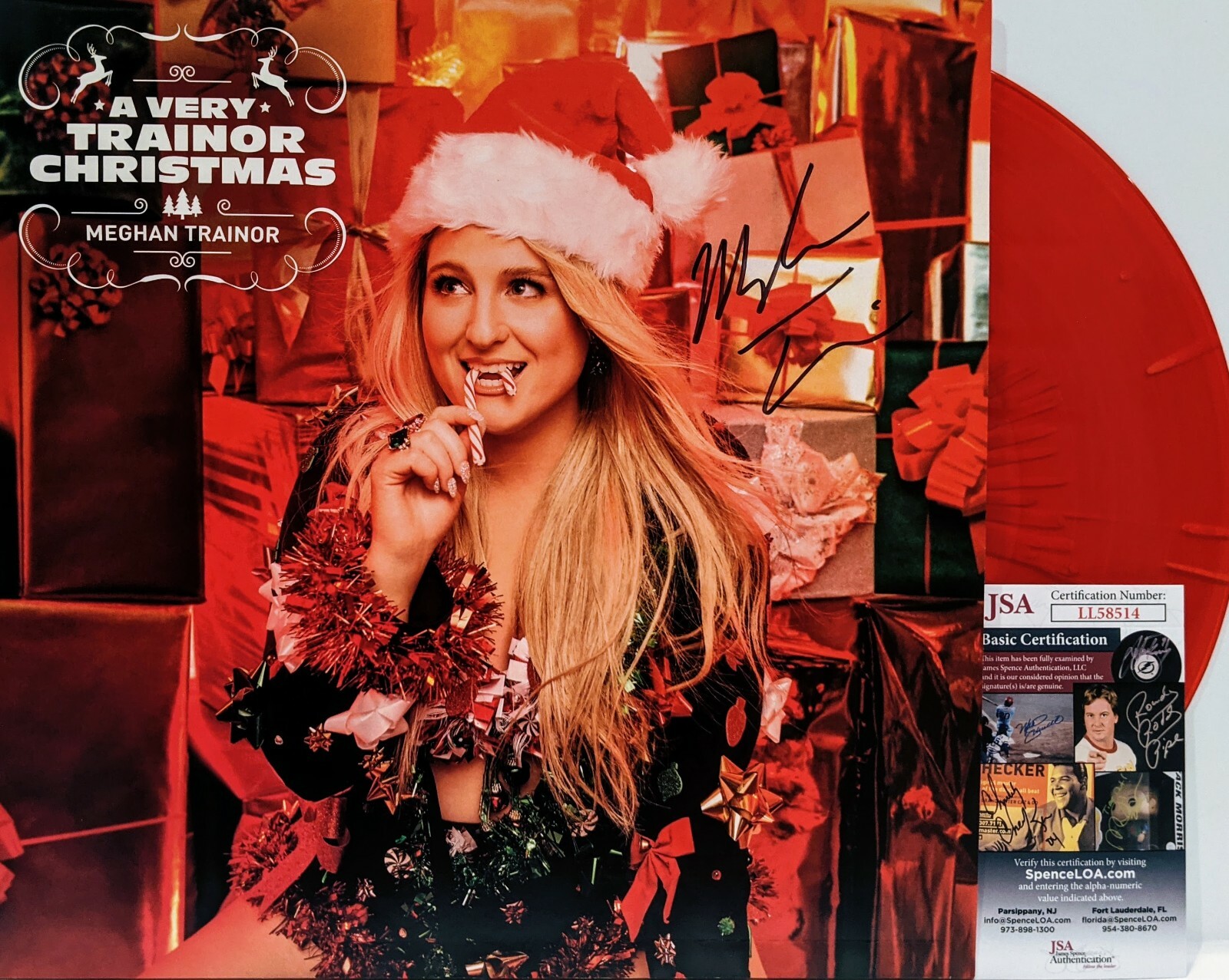 MEGHAN TRAINOR Signed Autograph LP Cover "A Very Trainor Christmas