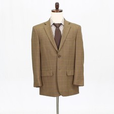 Joseph  Feiss 40R Brown Sport Coat Blazer Jacket Check 2B Wool