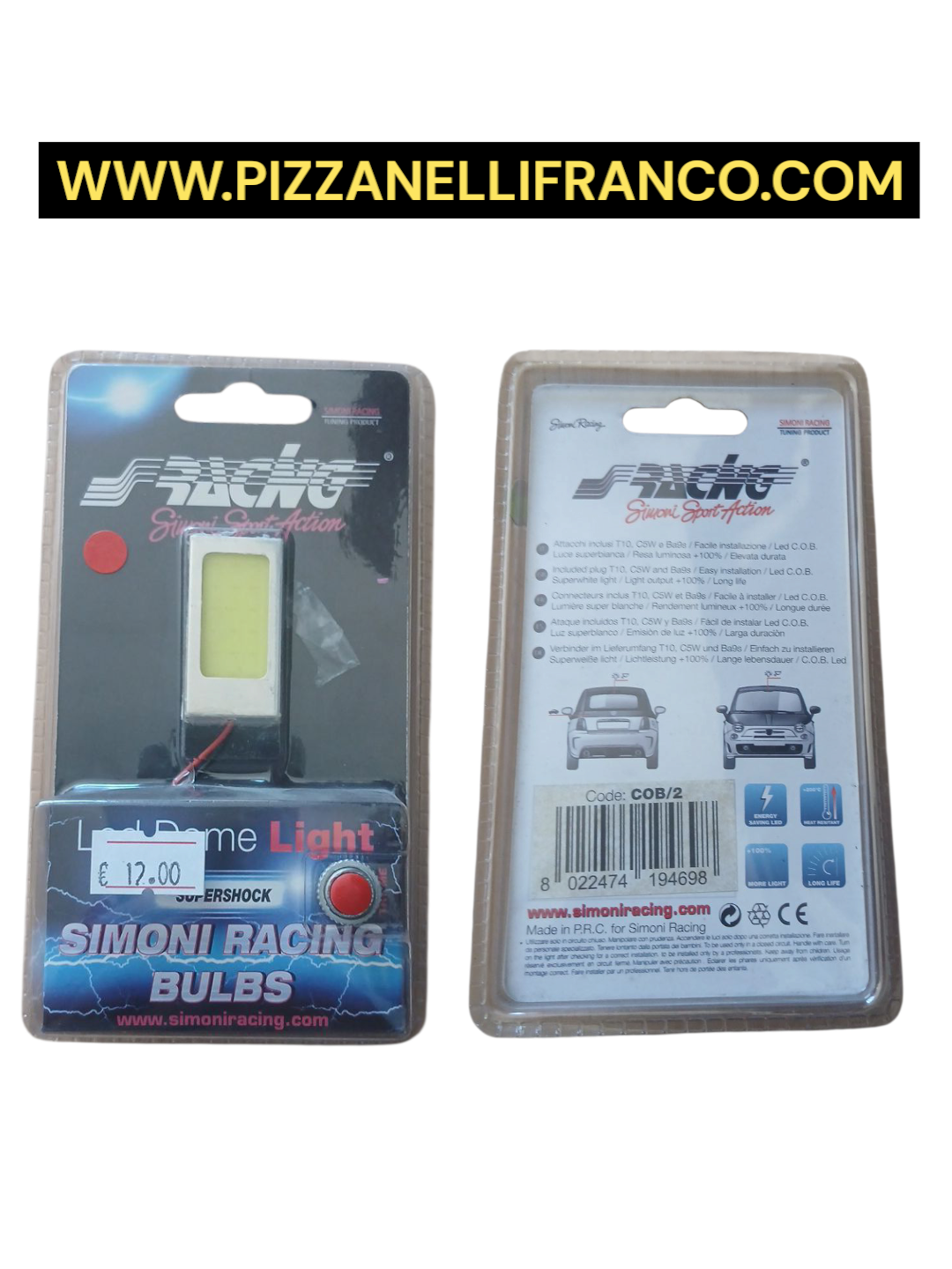 LED DOME LIGHT COB/2 SIMONI RACING