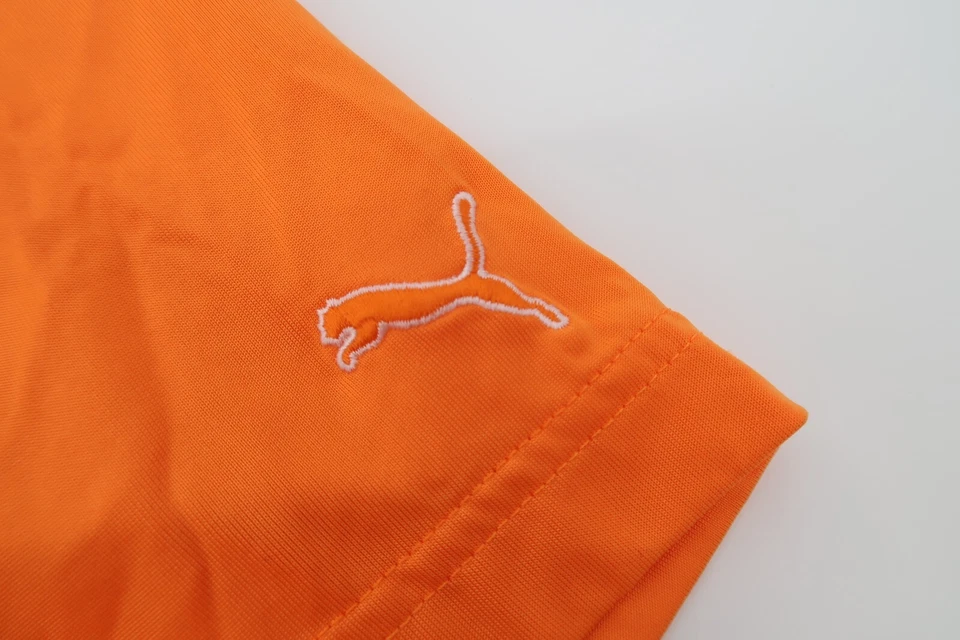 Polo Puma Para Hombres XL Naranja Rayas Golf Performance Célula Seca Foto 4 de 4