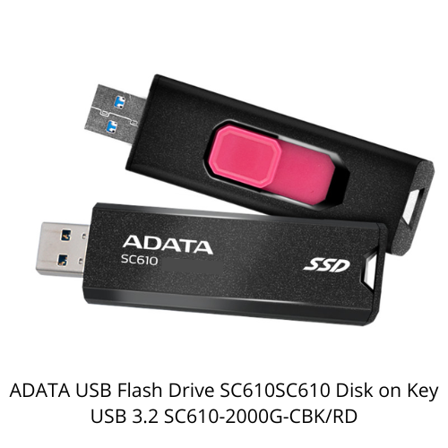 ADATA SC610 USB 3.2 Flash Drive 2000GB Black Red Disk on Key-image