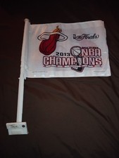 2 Original Miami Heat 2013 Back To Back NBA Champions Double Sided Car Flag