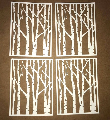 5 ÁRBOLES DE ABEDUL papel cartucho troquelado adornos álbum de recortes / fabricación de tarjetas - Imagen 6 de 19