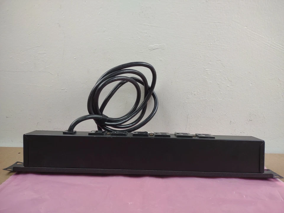 Wiremold Legrand Black 6-Outlet 15A Rackmount Power Strip 6 Ft Cord J06B0BX - Image 2 of 4