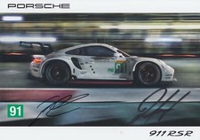 BRUNI AND LIETZ HAND SIGNED LE MANS PROMO CARD - PORSCHE RACING 2019 WEC.