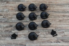 10PC Vtg Cast Iron FOX Shape Drawer Cabinet C...