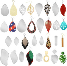 19 Pieces Earring Cutting Dies Leather Teardrop Earrings Die Cuts Leaf...