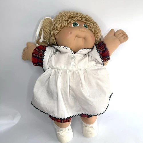 Vtg Cabbage Patch Kids Doll 1983 Wheat Hair Green Eyes Head Mold 2 Orig Clothes