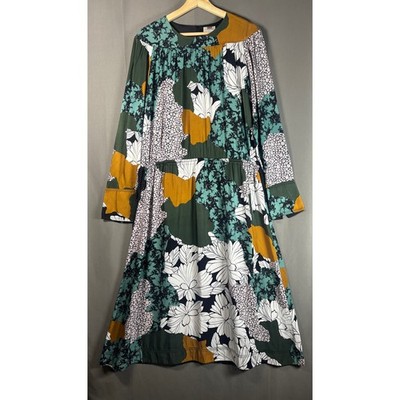 By Malene Birger Dress Women's 42 US 12 Niella Floral Print Midi Multicolor Boho