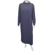 Women with Control Womens Midi Dress 1X Plus Size Navy Mock Neck Tummy Control