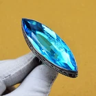 Blue Topaz Vintage Ring, Handmade Solid 925 Sterling Silver All Size Ring R87