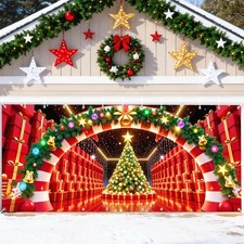 Christmas Garage Door Cover Decoration with Installation Instruction, Adhesiv...