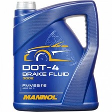 MANNOL BREMSFL&Uuml;SSIGKEIT 5 LITER DOT-4 BREAKE FLUID SAE J 1703 1704 ISO 4925 DOT4
