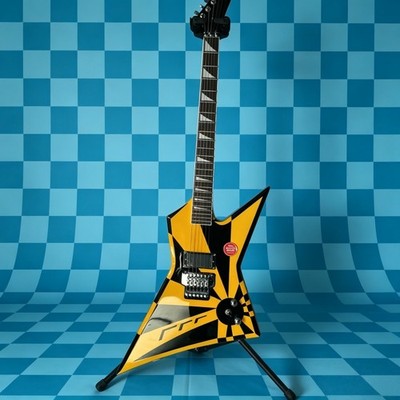 X KEX electric guitar yellow tremolo bridge H pickups black stripe free shipping