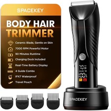Electric Body Hair Trimmer - IPX7 Waterproof Ball Trimmer for Men with LED Light